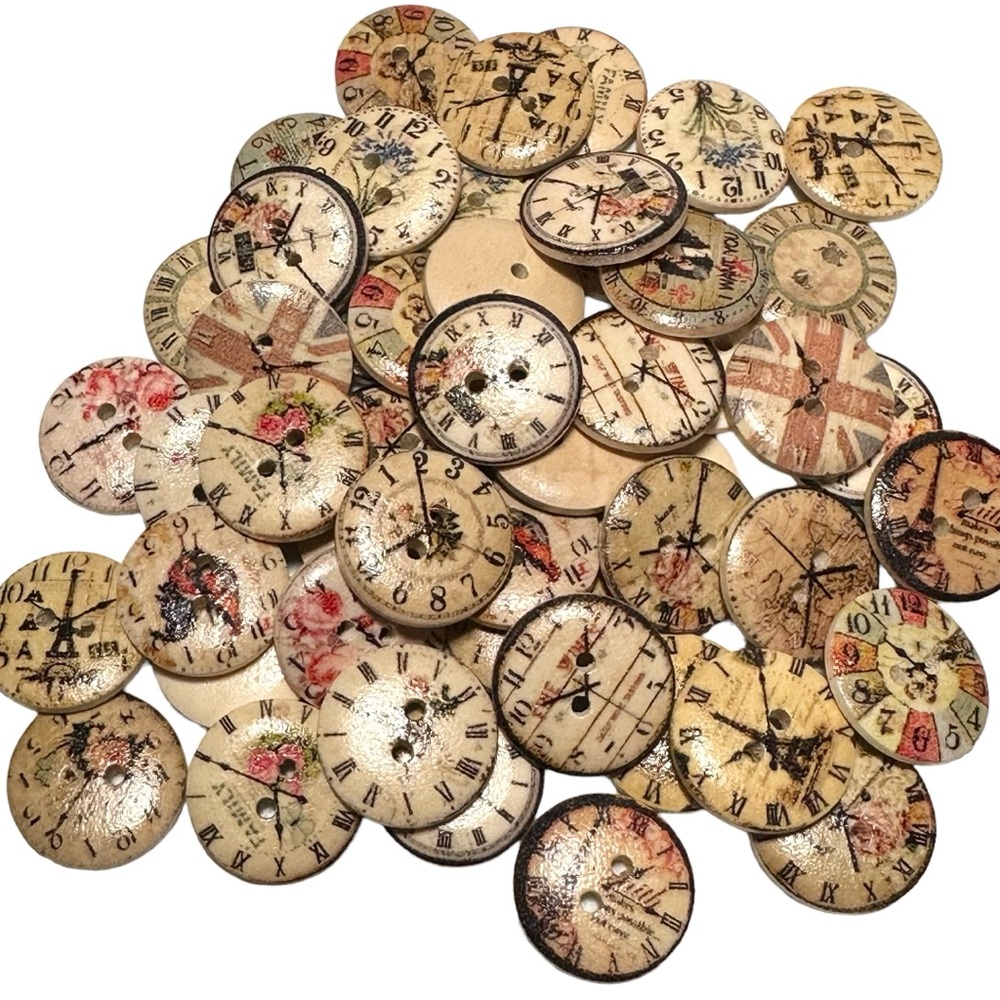 Buttons 3/4” 50ct Vintage Style Beige